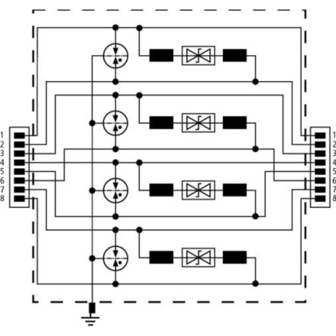 DEHN 929100 DPA M CAT6 RJ45S 48 Overspanningsveilige afleider Overspanningsbeveiliging voor: Verdeelkast, Netwerk (RJ45) 10 kA 1 stuk(s)