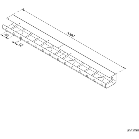 Roline 17.03.1303 Kabelgoot Zwart (l x b x h) 106 cm x 110 mm x 80 mm 1 stuk(s)