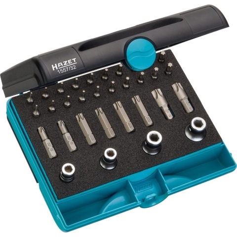 HAZET Gereedschapset 1557/32 - 1/4 inch (6,3 mm) zeskant massief - Binnen-TORX®-profiel - 32-delig - T6 - T55