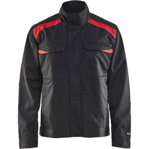 Blåkläder Industriejack. Ongevoerd 40541800 | Zwart/Rood | Maat S - 7330509357453