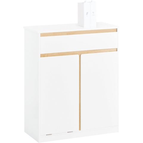 SoBuy Onderkast Badkamer– Met Lade&Uitneembare Waszak– 71 x 33 x 85 cm – Wit