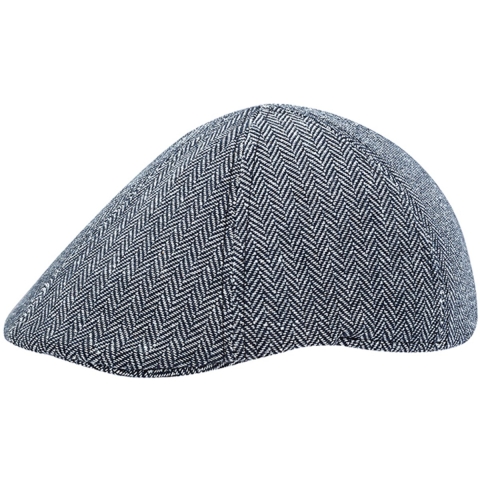 Milanoro Platte Pet in Navy– Tijdloos Visgraatmotief – Warm, Ademend en Stijlvol voor de Winter
