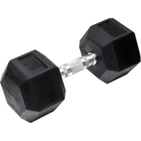 Orange Gym, Hex Dumbbell– 16KG – hexagon dumbbells – neoprene dumbbell