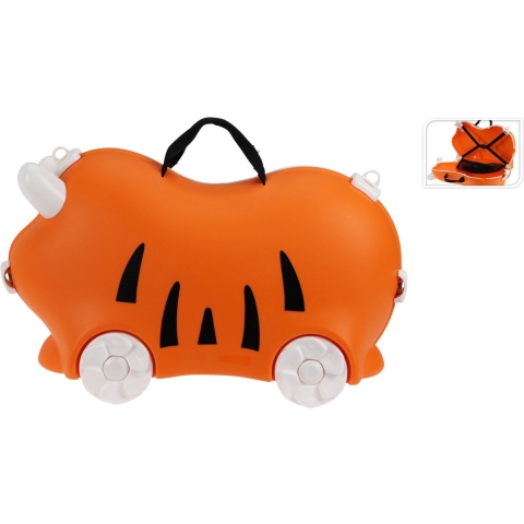 Relaxwonen - Kinderkoffer - Oranje - Op wieltjes - Extra stevig - maximaal 50kg