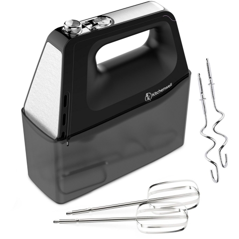 Kitchenwell Handmixer - 10 Snelheden met Turbofunctie - Puls functie - Deeghaken&Kloppers - Opberg