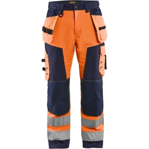 Blåkläder Werkbroek softshell High-Vis 15672517 | High Vis Oranje/Marineblauw | Maat 52 - 7330509406076