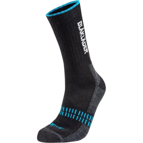 Blåkläder Light Sokken 2191 | Zwart/Neonblauw | Maat 40-44 - 7330509462683