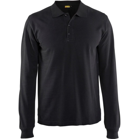 Blåkläder Poloshirt lange mouw 33881050 | Zwart | Maat M - 7330509482223