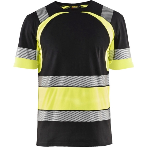 Blåkläder T-Shirt High-Vis 34211030 | Zwart/High-Vis Geel | Maat M - 7330509620144