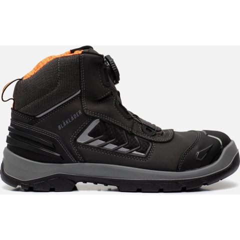 Blåkläder Veiligheidsschoen 2453 S3 Hoog BOA | Zwart/Oranje | Maat 47 - 00.183.007.47