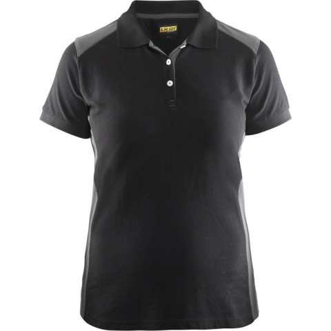 Blåkläder Dames poloshirt piqué 33901050 | Zwart/Grijs | Maat S - 7330509479650