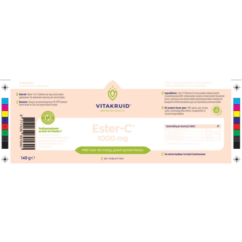 Gratis Verzending: 2x Vitakruid Ester C 1000 mg 90 tabletten