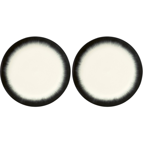 Serax Dé Tableware By Ann Demeulemeester Dinerbord Ø28 Set Van 2 White/Black 4