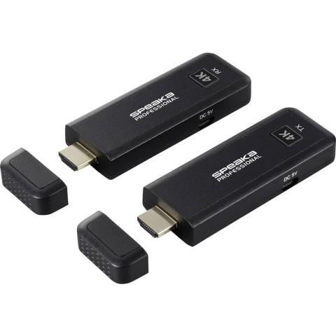 SpeaKa Professional SP-TR-450 Draadloze HDMI-set 50 m 2.4 GHz, 5 GHz 3840 x 2160 Pixel Geïntegreerde LED-weergave