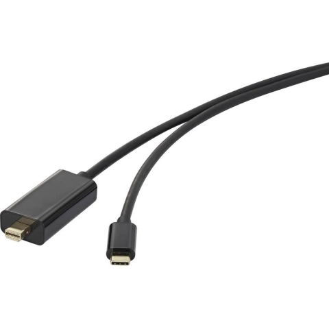 Renkforce USB-C / Mini-displayport Adapterkabel USB-C stekker, Mini DisplayPort-stekker 5.00 m Zwart RF-3421684 USB-C-displaykabel