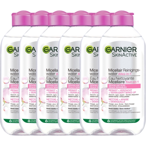 6x Garnier SkinActive Micellair Reinigingswater voor Gevoelige Huid 100 ml