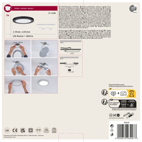 Paulmann 93097 2in1 Cover-it LED-inbouwlamp Zwart