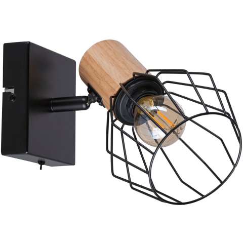 Paulmann Lanka 66766 Wandspot E14 Zwart, Hout (licht)