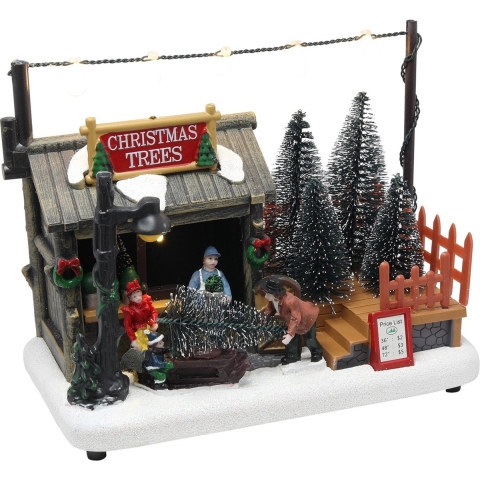Kerststal LED 18,5m 'Christmas trees' excl. batterijen - Hit