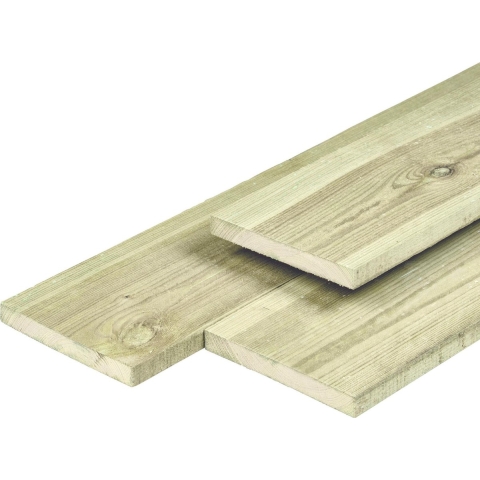Midden-Europees grenen tuinplank gedroogd, groen geimpregneerd, geschaafd 4rh 1,6 x 14,0 x 300 cm Tuindeco - Tuindeco