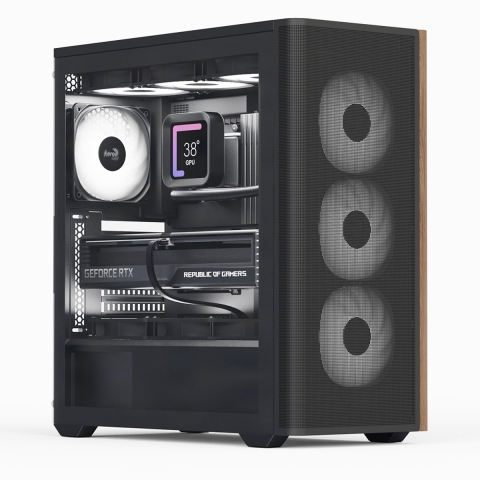 Aerocool D501A V2 zwart/hout