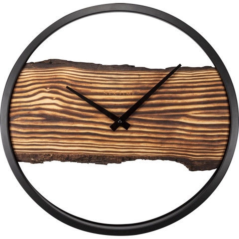 NeXtime NE-3263BR Forest Large Wandklok 45 cm Hout/Zwart