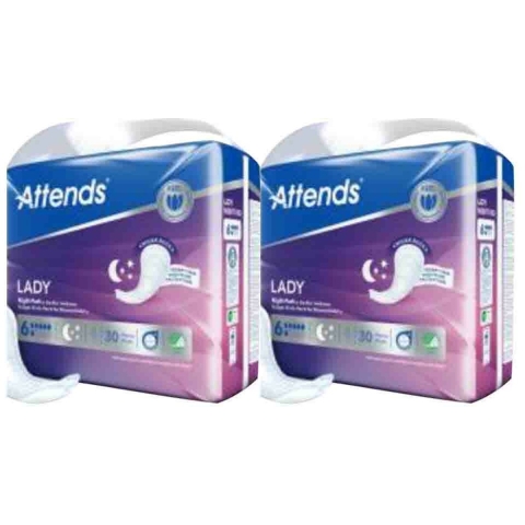 2x Attends Lady Night Pads 30 stuks