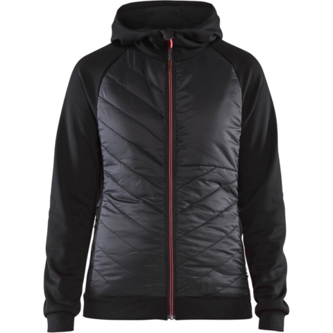 Blåkläder Dames hybride sweater 34642526 | Zwart/Rood | Maat M - 7330509727119