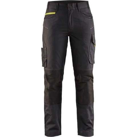 Blåkläder Dames service werkbroek met stretch 71951330 | Zwart/High-Vis Geel | Maat 46 - 7330509647141