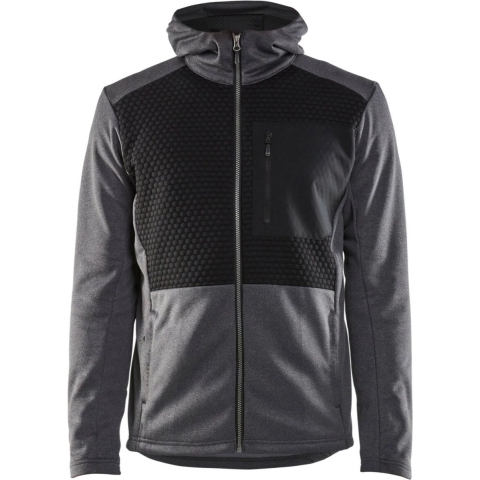 Blåkläder Hoodie met hele rits 35402533 | Zwart Mêlee | Maat M - 7330509780237