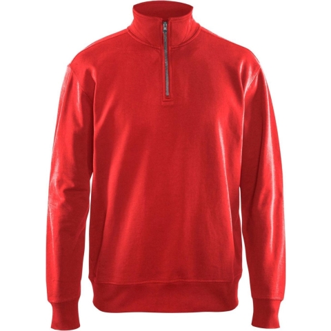 Blåkläder Sweatshirt met halve rits 33691158 | Rood | Maat M - 7330509466216