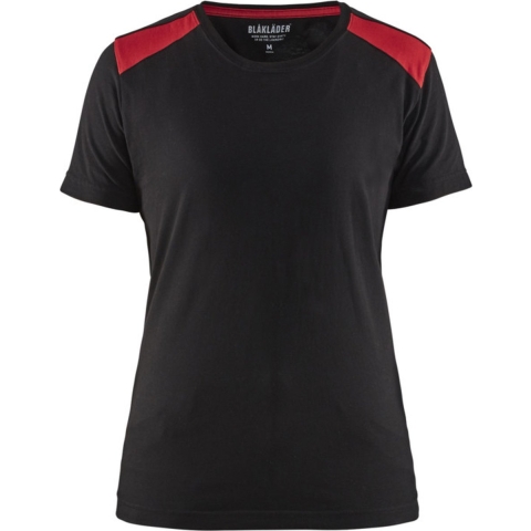 Blåkläder Dames T-Shirt 34791042 | Zwart/Rood | Maat 3XL - 7330509696668