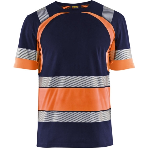 Blåkläder T-Shirt High-Vis 34211030 | Marineblauw/Oranje | Maat S - 7330509620076