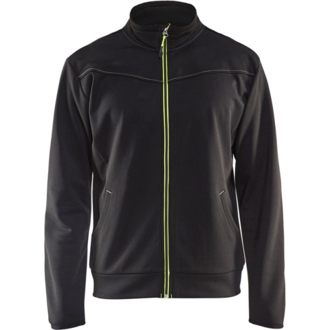 Blåkläder Service Sweatshirt met rits 33622526 | Zwart/High-Vis Geel | Maat XXL - 7330509550861