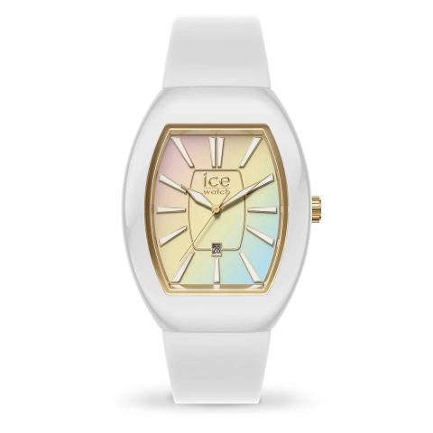 Ice-Watch - ICE boliday Dome White sunset rainbow - Dames wit horloge met siliconen band - 024035 (Klein