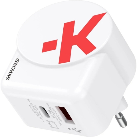 Skross Euro USB Charger AC45PD + USB-C cable USB-oplader 45 W Binnen Uitgangsstroom (max.) 4.05 A Aantal uitgangen: 2 x 1x USB-A, 1x USB-C