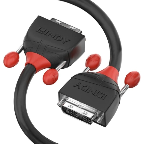 LINDY 36253 DVI-kabel DVI Aansluitkabel DVI-D 24+1-polige stekker, DVI-D 24+1-polige stekker 3.00 m Zwart