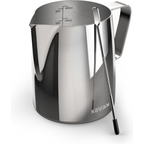 Xavax Barista Melkkannetje 600 ml + Latte Art Pen RVS