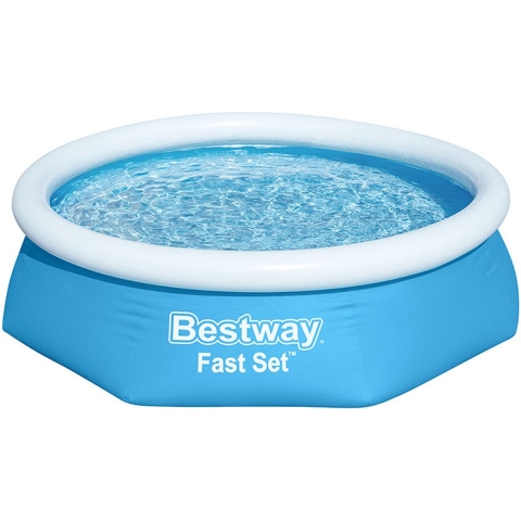 Bestway Fast SetØ 244x61 Cm Rond Opblaasbaar Zwembad Blauw 1880 Liters