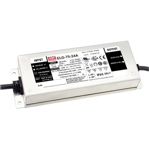 MW Mean Well ELG-75-12DA-3Y LED-driver Constante spanning, Constante stroomsterkte 60.0 W 5 A 6 - 12 V/DC Dimbaar, Dali, PFC-schakeling,