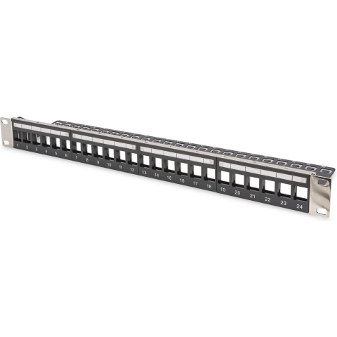 Digitus Patch-Panel 24 poorten Netwerkpatchpaneel 483 mm (19) Zonder connectoren 1 HE Meerdere kleuren Niet ingericht