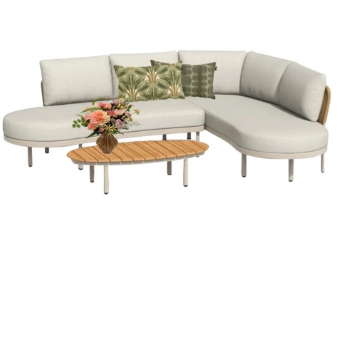Fumanu Hoek Loungeset Champagne - Tierra outdoor