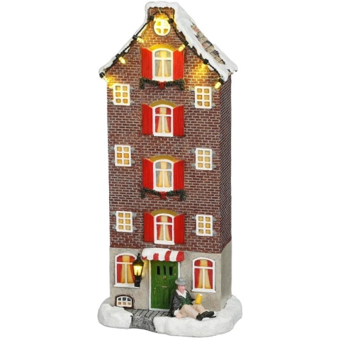 Canal house facade battery operated l12,5xb8,5xh28,5cm - Luville
