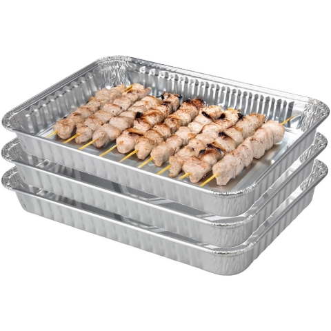 BBQ Collection barbecue grillschalen - Set van 48x stuks - 32 x 23 cm - Vlees grillen - BBQ rooster -