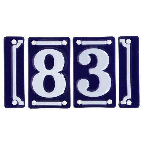 Best for Boots huisnummer 83 - met sierrand - Oudhollands - emaille - blauw/wit -