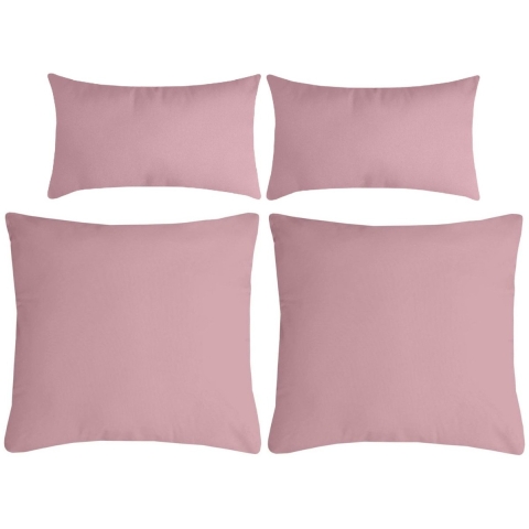 Stof Textile sierkussen Nelson - set 4x - roze - 2 formaten - polyester -