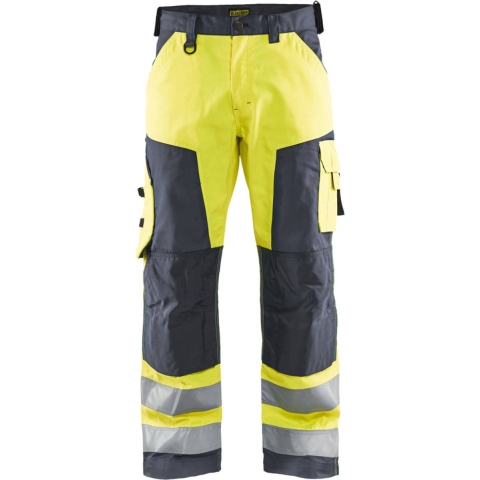 Blåkläder Werkbroek High-Vis zonder spijkerzakken 15661811 | HIgh Vis Geel/Medium Grijs | Maat 58 - 7330509755839