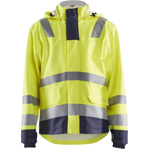 Blåkläder Vlamvertragende regenjas LEVEL 2 43132022 | High-Vis Geel/Marineblauw | Maat XS - 7330509783726