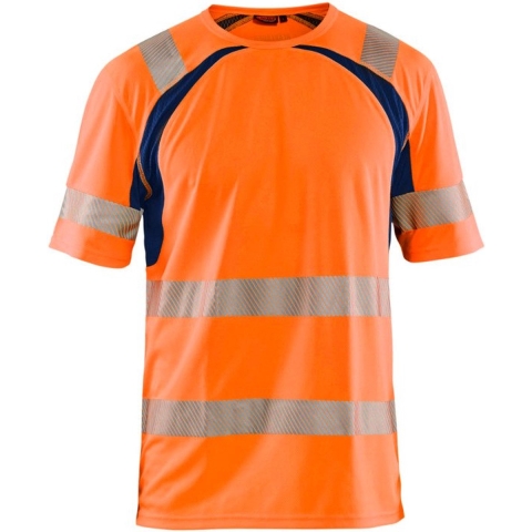 Blåkläder UV-T-Shirt High-Vis 33971013 | High-Vis Oranje/Marineblauw | Maat XL - 7330509655290
