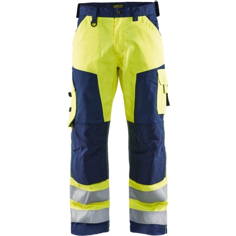 Blåkläder Werkbroek High-Vis zonder spijkerzakken 15661811 | High Vis Geel/Marineblauw | Maat 62 - 7330509413050